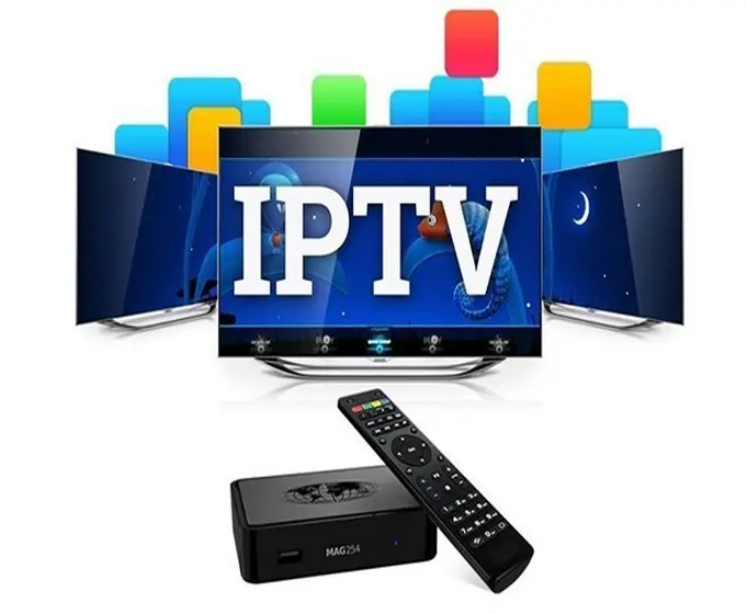 Abonnement IPTV belgique affiché sur un téléviseur avec interface moderne.