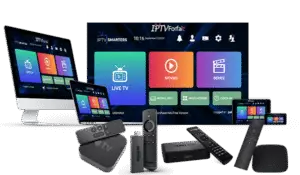 Applications de lecture IPTV présentées sur un téléviseur